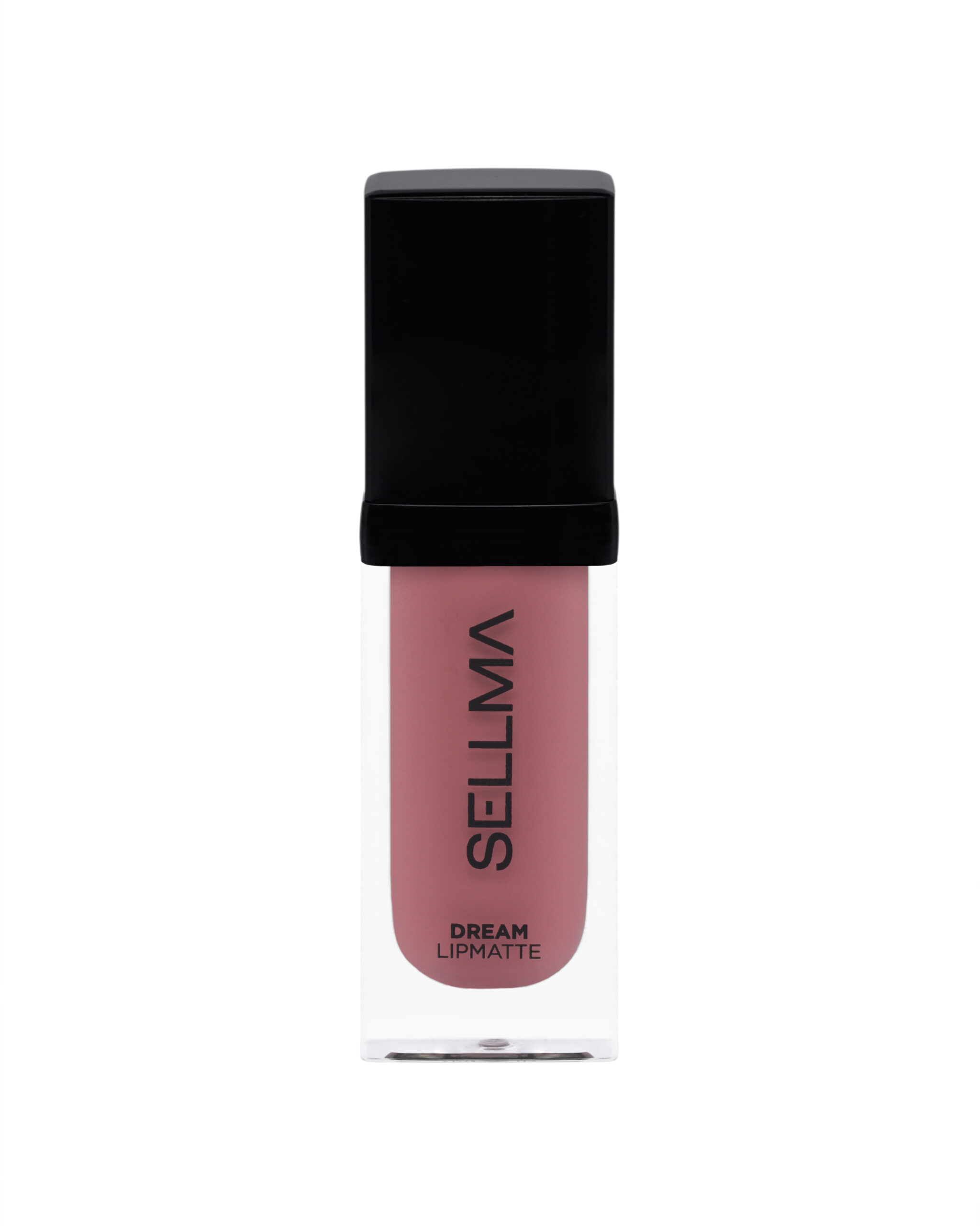 Close-up of a pink lip matte lipstick with a black cap and the words 'DREAM LIPMATTE' visible on the tube.